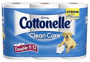 Cottonelle Clean Care Toilet Paper, Double Roll (6 Rolls)