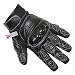 MOTORCYCLE BIKER GLOVES CARBON KEVLAR LEATHER BLACK
