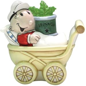 Westland Giftware Popeye Magnetic Sweet Pea and Stroller Salt and Pepper Shaker Set, 3-3/4-Inch