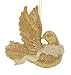 Gold & Silver Iridescent Glitter Peace Dove Christmas Ornament #W20246