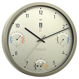 Bai Design BAI.856.WS Here and There Modern Wall Clock with Weather Station