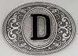 MONOGRAM LETTER "D" ENAMEL  BELT BUCKLE