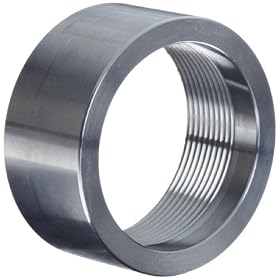 Merit Brass M611H-16 Half Coupling, 1" NPT Female x Plain, MSS SP-114 316 Stainless Steel Cast Pipe Fitting