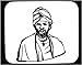 Mouse Pad with Poland, beard, man, black and white, robe, turban, Europe, traditional dress, bust