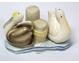 Ceramic Pelican Salt & Pepper Set - Nautical Beach Ocean Decor