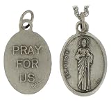St. Jude Medal Pray for Us 20 Steel Chain with Clasp