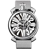 「[ガガ ミラノ] GAGA MILANO 腕時計 メンズ マニュアル スリム 46mm シルバーベルト/ブラック文字盤 5080.2[並行輸入品]」の画像
