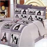 Cities Full / Queen 6 Piece Duvet Cover Set