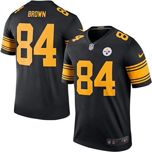 Brown 84# Steelers Mens Pittsburgh Black Color Rush Legend Limited Jersey XXX-Large