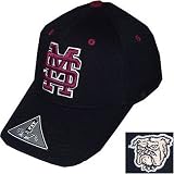 Mississippi State Bulldogs One-Fit NCAA Cotton Twill Flex Cap (Black)