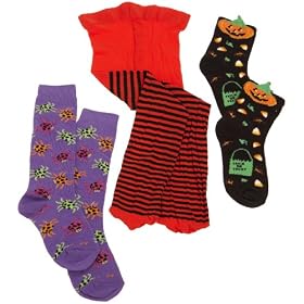 Jefferies Socks Girls  3 Pack Halloween Combination