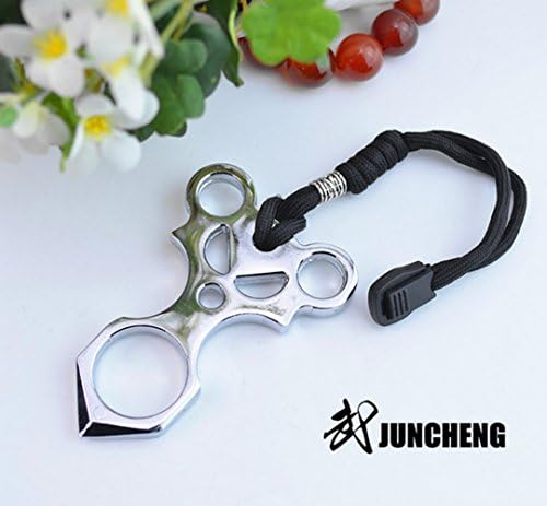 CnHonorable Metal Skull Keychain Keyrings Self Defense Emergency Survival Tool fits perfectly in the palm of your hand Bright silver