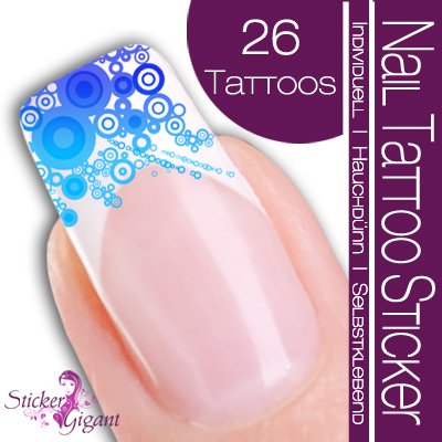 Nail Tattoo Sticker Kreis / Deko Ecke - blau / t&uuml;rkis Preisvergleich