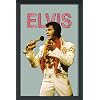 Empire 538406 Elvis Presley Weiße Kleidung - Bedruckter Spiegel mit Kunststoff Rahmen in Holzoptik, Kult-Spiegel - Grösse 20 x 30 cm