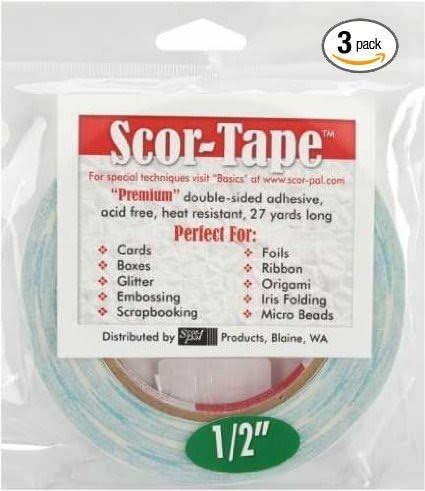 3 X Scor-Tape 1/2" X 27yds - 3 Rolls (3)