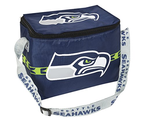 NFL Retro Lunch Bag: 6 Pack Zipper Cooler-Seattle Seahawks