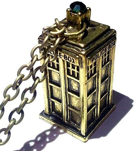 Matt Smith Police Box Tardis Pendent Necklace Bronze