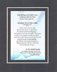 [Personalized Poem for Bereavement] May The Peace and Comfort of Our Lord Jesus Christ be Yours in This Time of Sorrow . . .Poem on 11 x 14 inches Double Beveled Matting