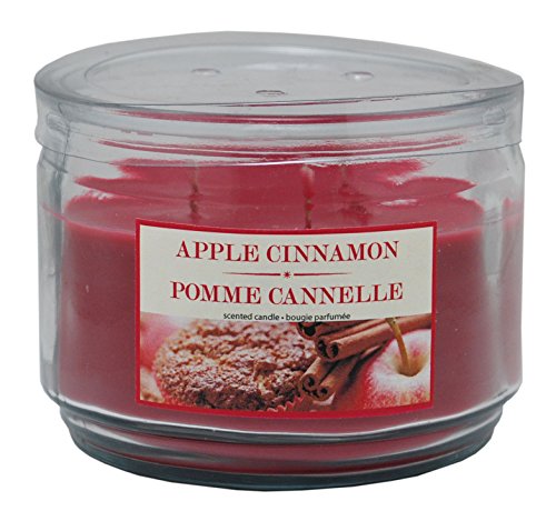 Kiera Grace 3-Wick Jar Candle with Red Wax and Apple Cinnamon Fragrance, 10-Ounce
