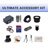 Le lot d'accessoires final énorme pour les caméscopes de Sony HDR-CX360 HDR-CX700VBV HDR-PJ10 HDR-PJ30V, le kit inclut des objectifs, filtres, carte de mémoire de l'écart-type 4gb, batterie, cas de transport, le trépied, flash plus beaucoup plus ! !