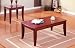 2 pc dark wood finish coffe and end table set