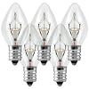 25 Bulbs C7 - Clear - 5 Watt - Candelabra Base - Christmas Lights - Superior Holiday Lighting 5WC7CL