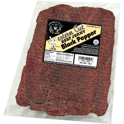 Buffalo Bills 1.4lb Black Pepper Western Cut Big Slab Beef Jerky (15 beef jerky slabs per... by Dried Beef
