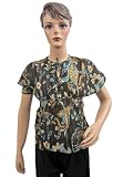 Womens Brown Top Floral Printed Tunic Blouse India Summer Clothing S