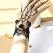 Beautiful Bead Black Retro Lace Slave Bracelet With Ring Gothic Style Costume Jewelry#1