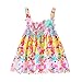 Mud Kingdom Fashion Smocked Little Girls Slip Sundress Cute Printing Cotton Summer