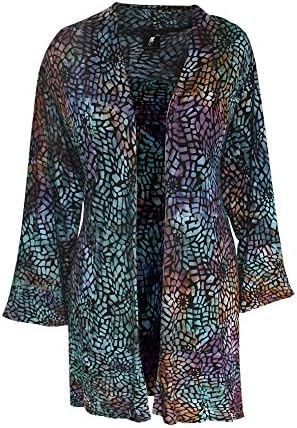 Women's Plus Size Kimono Cardigan, Light Weight Jersey Knit, Handmade O/S 1x-3x