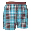 FALSE FLY - Aqua and Brown Sparkle Glitter Tartan Plaid Check Cotton Flannel Plaid check boxers boxer shorts exposed waist false fly