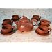 Red Clay Tea Set with Turtle Tea Pot and Six Cups