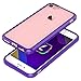iPhone 7 Case, Bastex Soft Slim Fit Flexible Clear Transparent Rubber Back Cover Fused TPU Purple Side Bumper Case for Apple iPhone 7