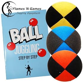 3x Juggling Balls - Quality Deluxe Suede Feel Juggle Balls + A Ball Juggling Book of Tricks.