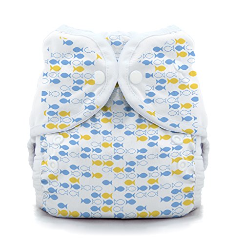 Thirsties Snap Duo Wrap, School of Fish, Size One (6-18 Lbs)