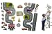 XL - 3-D Meßlatte Auto Wandtattoo selbstklebend mit 4 extra Stickern - Jungen