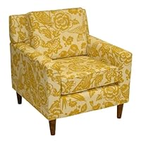 Skyline Furniture Olive Court Arm Chair in Canary Maize Fabric