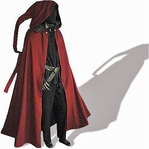 Mittelalter-Zipfelcape mit Kapuze, Schurwolle, 
