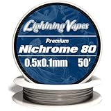 Genuine Lightning Vapes &reg; 0.5x.01mm Flat Ribbon Nichrome 80 Wire 50'