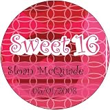 Baby Keepsake: Red Circles Design Sweet 16 Personalized Travel Candle Favors (Set of 24)