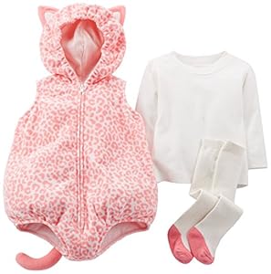 Carter's Baby Girls' Fleece Halloween Costume (18 Months, Ivory/Pink Cat)