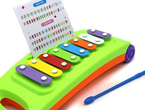 Verzabo Portable Rainbow-colored xylophone Keyboard Play Set - Includes An Octave Of Notes
