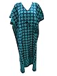 Blue Cotton Kaftan Long Caftan Dress Lounge Wear