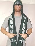 New York Jets 2011 Team Stripe Hooded Knit Scarf with Pockets