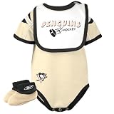 Reebok Pittsburgh Penguins Gold Infant Mesh Bib & Booties Set