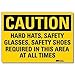Safety Sign, Hard Hats, Safety Shoes, 5inH (2 pieces)