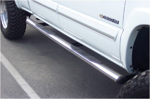 SteelCraft 4 Wide Oval Tube Side Step Nerf BarsPolished Stainless SteelToyotaTacoma2005 to 2008DoubleCab