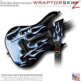 Metal Flames Blue Skin fits Band Hero, Guitar Hero 5 & World Tour Guitars f ....