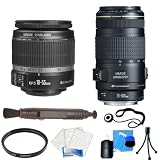 Canon EF-S 18-55mm f/3.5-5.6 IS SLR Lens + Canon EF 70-300mm f/4-5.6 IS USM Lens for Canon EOS SLR Cameras + Lens Accessory Kit For Canon EOS Rebel XT, XTi DSLR Camera